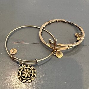 Alex and Ani Gold Compass Charm Bracelets